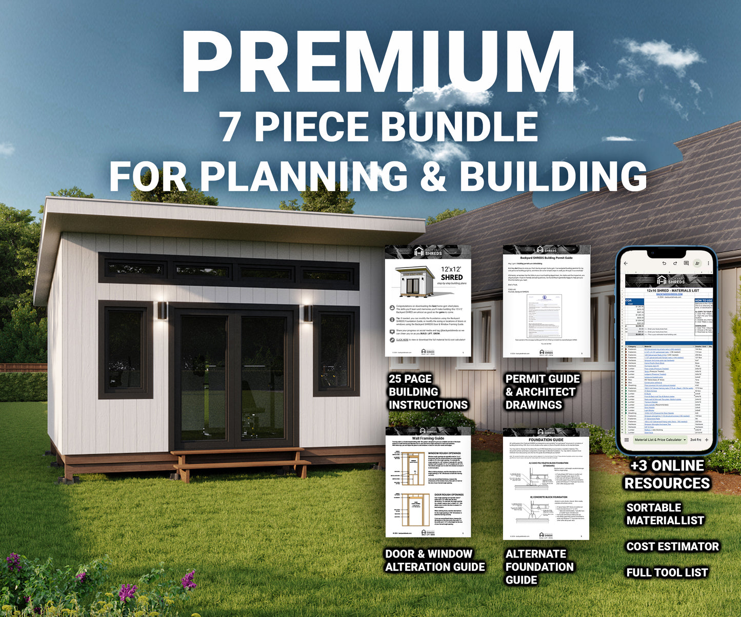 12x16 SHRED — DIY Home Gym Shed Building Plans