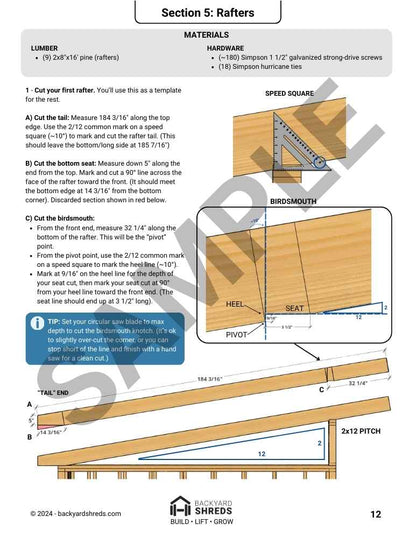 12x16 SHRED — DIY Home Gym Shed Building Plans